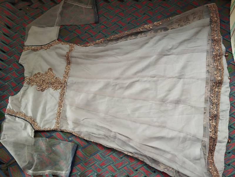 net frok with trouser and dupatta (all of them are stitched ) 3