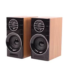  Wooden FT-2031 Stereo Speakers – USB & Wireless 