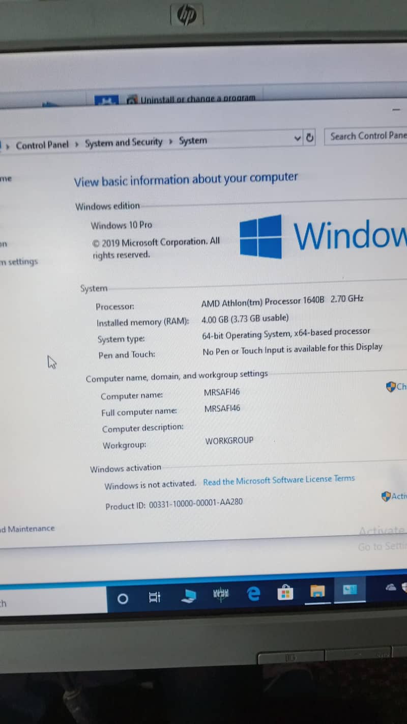 HP Computer desktop full set-up 3