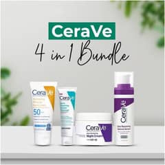 Skincare & Haircare Bundle _ 4pcs Facial cleanser, Night cream