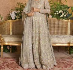 Knwal Malik Mint Green Maxi Dress with potli