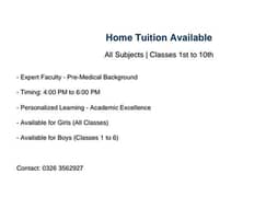 tuition classes for class 1st to 10th