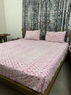 Wrought Iron King Size Bed + Drawers
