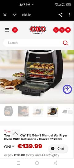 tower air fryer made in england
