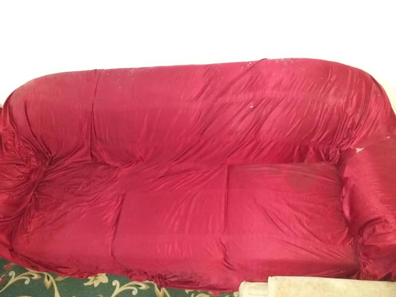 1 bed with side tables and 1 sofa set and 1 safe almari with 3 doors 9