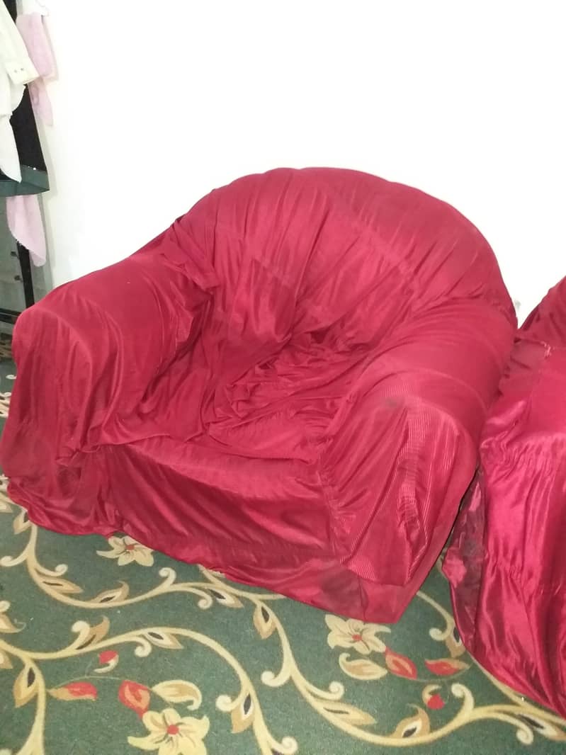 1 bed with side tables and 1 sofa set and 1 safe almari with 3 doors 11