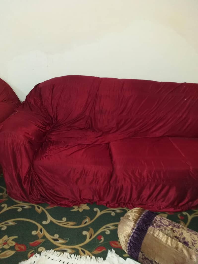 1 bed with side tables and 1 sofa set and 1 safe almari with 3 doors 12
