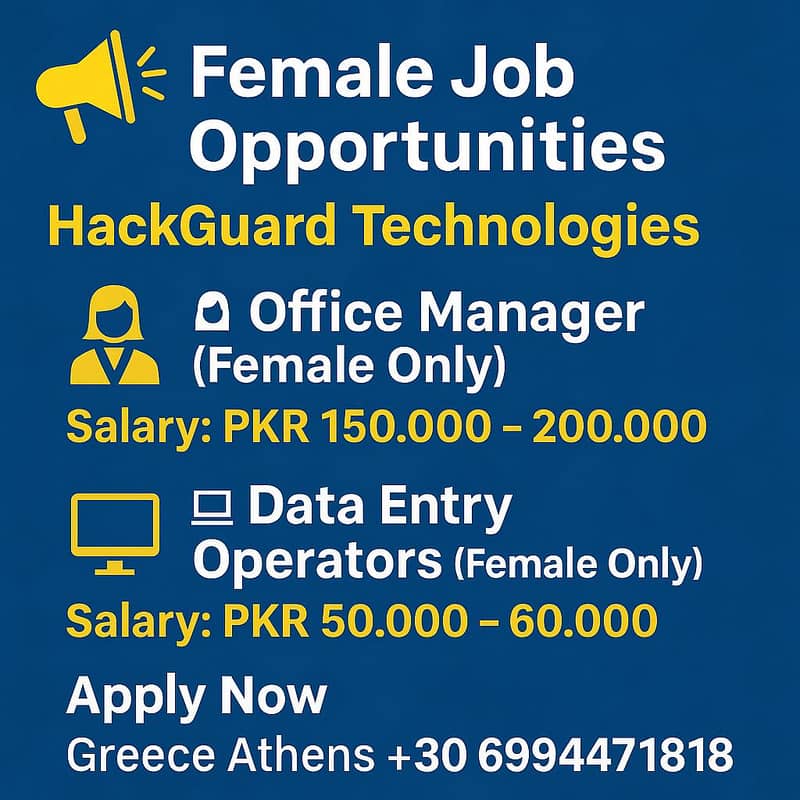 Office Manager and 4 Data Entry Operators Preference Female 0