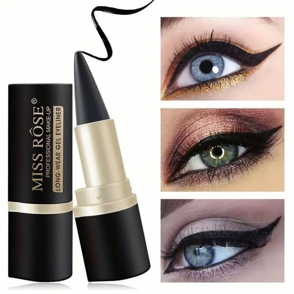 Miss Rose Gel Eyeliner: Long-Wear Waterproof Black for Precise Winged and Cat-Eye Application
