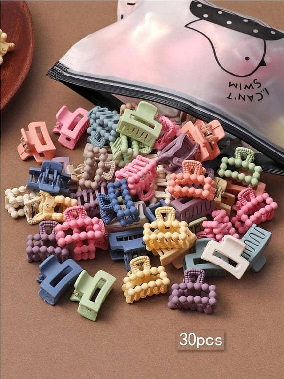 Plastic Hair  SMALL  Claw Clips - Matte Finish in Candy Colors | Durable Medium Semicircle Clips for Women and Girls | Stylish Accessories in Multiple Designs