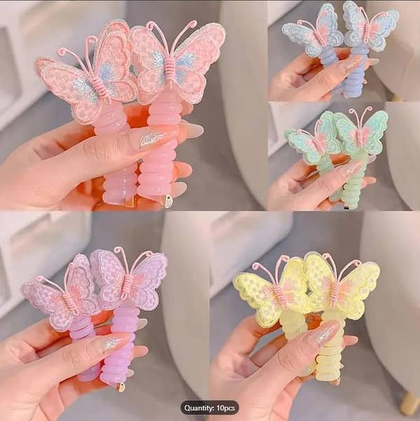 Elastic Hair Bands – No Crease Spiral Coil Hair Ties for Kids | Waterproof Phone Cord Scrunchies, Colorful Telephone Wire Hair Accessories & Headbands
