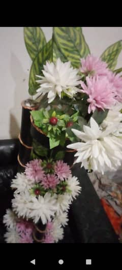 beautiful pots with beautiful flowers