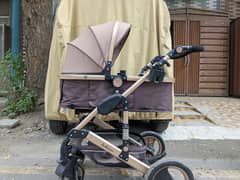 Belecoo 6 Khaki - Classic 3 in 1 Pram -Imported from Dubai