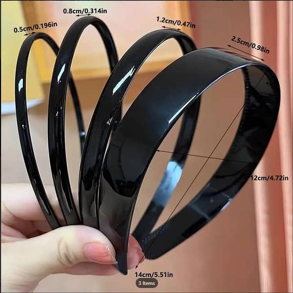 Non-Slip Headbands in Colorful and Black for Everyone | Durable Frosted Plastic Hair Bands | Versatile Hair Accessories for Students, Teens, and Active Individuals