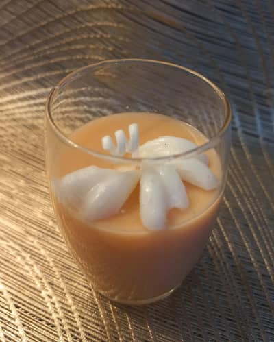 Handmade decorative  Candle floral design in glass