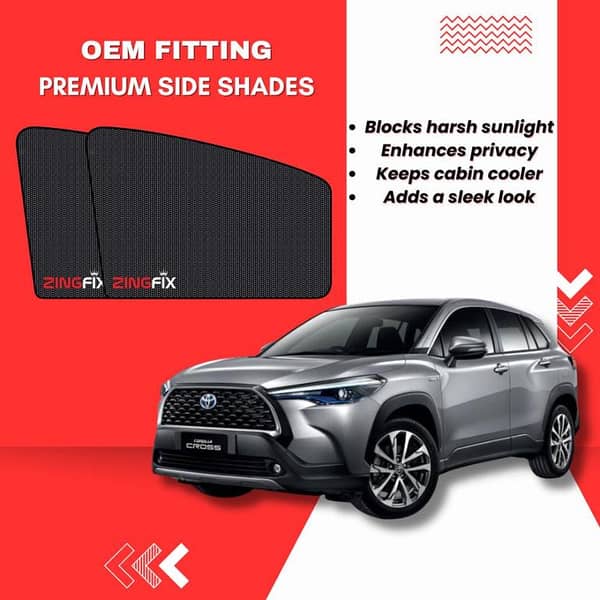 Zingfix Premium Mesh Foldable Side Window Shades for Toyota Corolla Cross