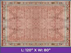 Pink Coloured Modern Square Design Rug