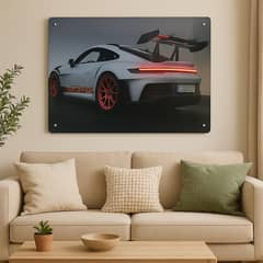 Neon led poster, porche backlit wall art . led cr poster