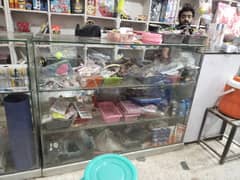 Glass Display Counter and Display rack in wooden available for sale