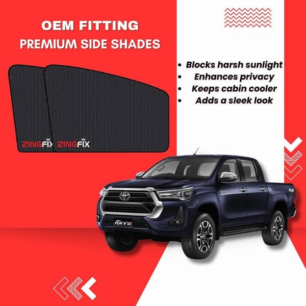 Zingfix Premium Mesh Foldable Side Window Shades for Toyota Revo