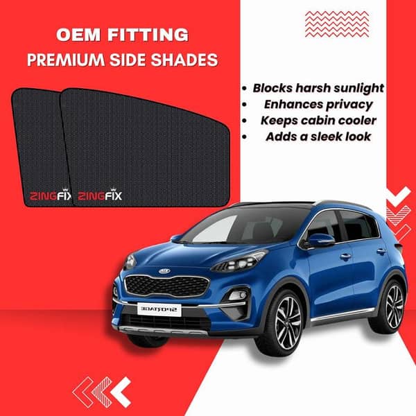 Zingfix Premium Mesh Foldable Side Window Shades for KIA Sportage