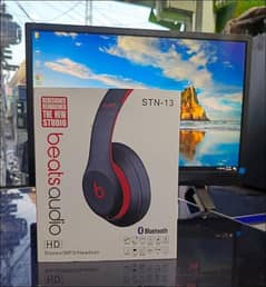 sleek black Bluetooth headphones with long battery life
