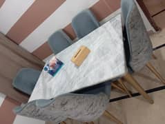 Marbal Top Dining Table 6 Seater