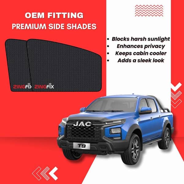 Zingfix Premium Mesh Foldable Side Window Shades for JAC T9