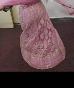 pink lehanga with pink silk choli and dupatta