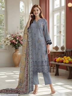 unstitched embroidery suit
