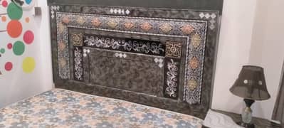 bed and side table