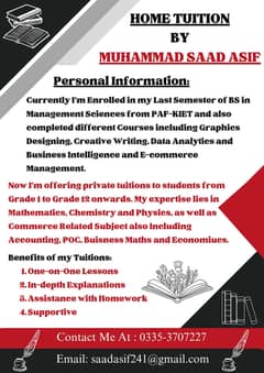 Experienced Home Tutor for Classes 5–12