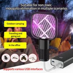 Multifunctional Adjustable Angle USB Electric Swatter Mosquito