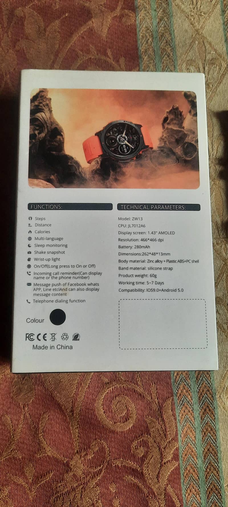smart watch Amoled screen 7 days battery timing new condition 1