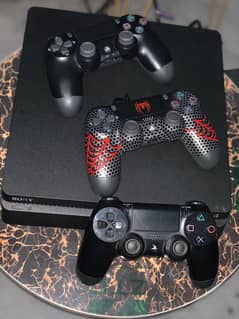 ps4 slim 3TB chip Jailbreak with 3 controllers and 60 games