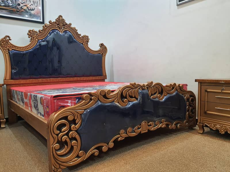 Carving bed set New Not used cinyoti style without mattris (call me) 2