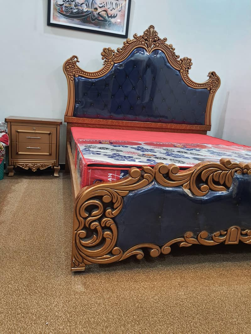 Carving bed set New Not used cinyoti style without mattris (call me) 3