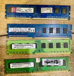 4GB DDR3 Desktop RAM – Kingston, Hynix, Micron – Total 16GB