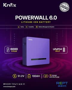 Knox lithium ion battery 48v 100A 6.0