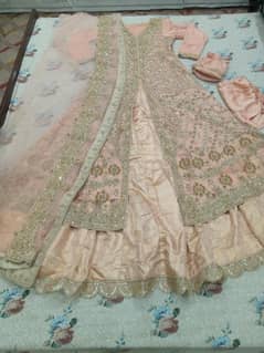 Beautiful Baby Pink Waleema Bridal Dress with FREE Bridal Jewellery