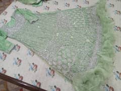 Pista Green Waleema Bridal Dress with FREE Nikkah duppatta