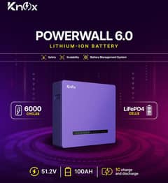 Knox lithium ion battery 48v 100A 6.0