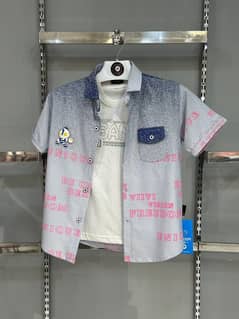Summer Fashion for Boys Boys Two-Piece Clothing Set Boys Printed Shirt