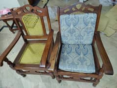 Wooden Chairs with Cushions