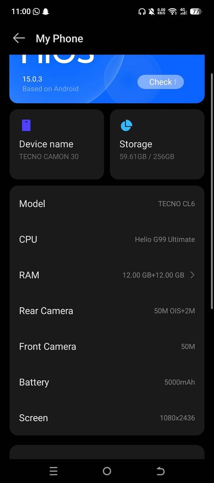 Tecno cammon 30 12+12 Ram 256GB Just open Box 10/10 condition 6