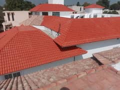 Red color  Roof Khaprail tiles۔