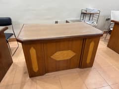 High-Quality Wooden Office Table with Side Table & Keyboard Slider