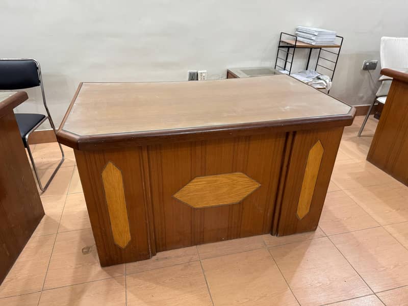 High-Quality Wooden Office Table with Side Table & Keyboard Slider 0