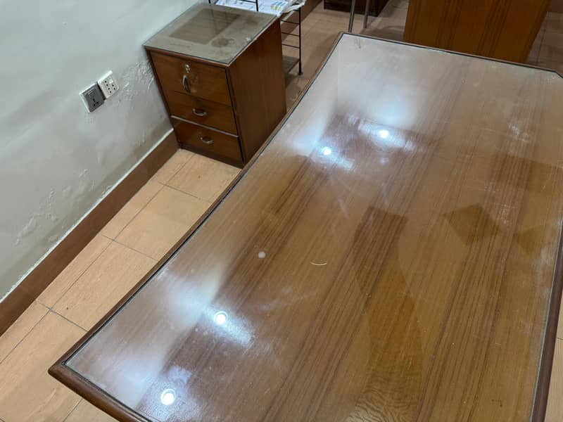 High-Quality Wooden Office Table with Side Table & Keyboard Slider 1