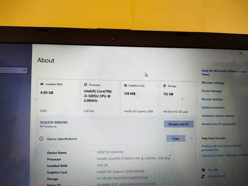 Hp Notebook core i3 5th generation 0